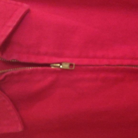 Lands' End Women's Regular Large Red Denim Utility Jacket with Structured Design - Picture 3 of 6